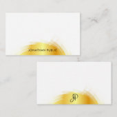 Gold look Sjabloon Monogram Elegant Simple (Voorkant / Achterkant)