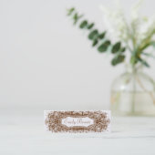 Gold look Skinny Card #2 Mini Visitekaartje (Staand voorkant)