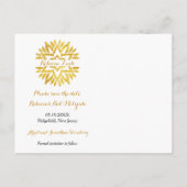 Gold Look Star Mandala Bat Mitzvah Save the Date Aankondigingskaart (Achterkant)