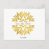 Gold Look Star Mandala Bat Mitzvah Save the Date Aankondigingskaart (Voorkant)