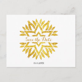 Gold Look Star Mandala Bat Mitzvah Save the Date Aankondigingskaart