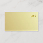 Gold look stijlvolle monogram minimalistische luxe visitekaartje (Achterkant)