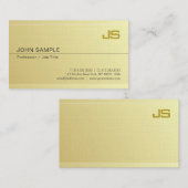 Gold look stijlvolle monogram minimalistische luxe visitekaartje (Voorkant / Achterkant)