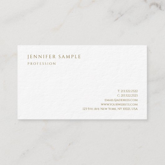 Gold Look Text Premium Ultra Dikke Luxe Elite Visitekaartje (Achterkant)