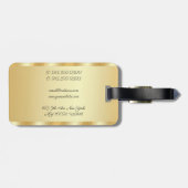 Gold Look Typografie Script Naam Elegante Sjabloon Bagagelabel (Achterkant horizontaal)