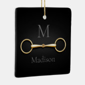 Gold Loose Ring Snaffle Bit Monogrammed Equestrian Keramisch Ornament (Rechts)