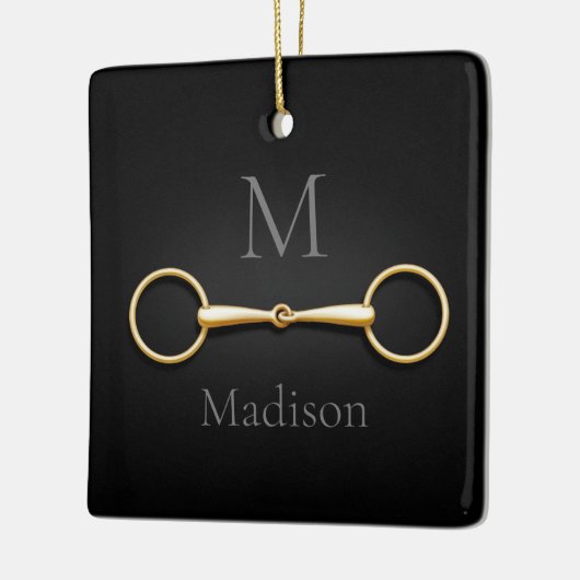 Gold Loose Ring Snaffle Bit Monogrammed Equestrian Keramisch Ornament (Links)