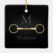 Gold Loose Ring Snaffle Bit Monogrammed Equestrian Keramisch Ornament (Achterkant)