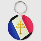 Gold Lorraine Cross en Franse vlag / Frankrijk Sleutelhanger (Achterkant)