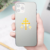 Gold Lorraine Cross / Large Sticker (Telefoon)