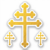 Gold Lorraine Cross / Large Sticker (Voorkant)