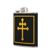 Gold Lorraine Cross op Black/Christelijke Kerk Heupfles (Links)