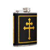 Gold Lorraine Cross op Black/Christelijke Kerk Heupfles (Rechts)