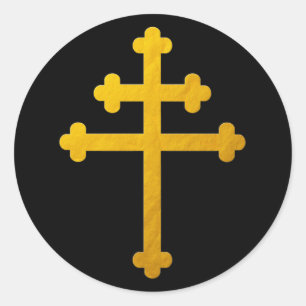 Gold Lorraine Cross op Black/Christelijke stickers