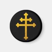 Gold Lorraine Cross op Black Magneet (Voorkant)