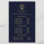 Gold Lotus Blue Spa & Massage Pricing & Services Flyer (Voorkant)