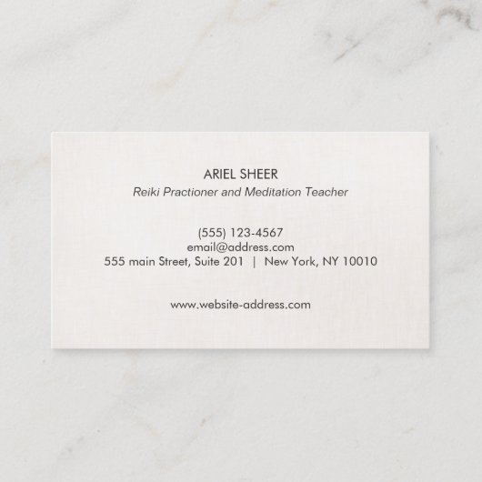 Gold Lotus en Chakras Energy Healer en Yoga Visitekaartje (Achterkant)