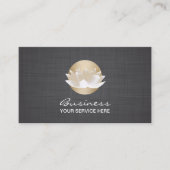 Gold Lotus Floral Logo Yoga Instructor Spa Therapi Visitekaartje (Voorkant)