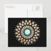 Gold Lotus Floral Mandala Briefkaart (Voorkant / Achterkant)
