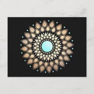 Gold Lotus Floral Mandala Briefkaart