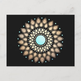 Gold Lotus Floral Mandala Briefkaart