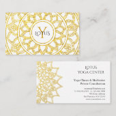 Gold Lotus Floral Mandala Yoga Center Visitekaartje (Voorkant / Achterkant)