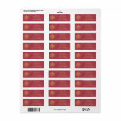 Gold Lotus Flower Burgundy Return-adres Etiket (Full Sheet)