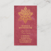 Gold Lotus Flower Elegant Dark Roos Visitekaartje (Achterkant)