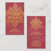 Gold Lotus Flower Elegant Dark Roos Visitekaartje (Voorkant / Achterkant)