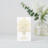 Gold Lotus Flower Elegant Light Visitekaartje (Staand voorkant)