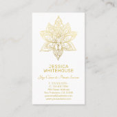 Gold Lotus Flower Elegant Light Visitekaartje (Achterkant)