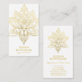 Gold Lotus Flower Elegant Light Visitekaartje (Voorkant / Achterkant)