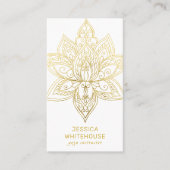 Gold Lotus Flower Elegant Light Visitekaartje (Voorkant)