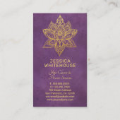 Gold Lotus Flower Elegant Paars Visitekaartje (Achterkant)