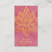 Gold Lotus Flower Elegant Roos Visitekaartje (Voorkant)