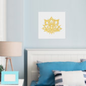 Gold Lotus Flower Folie Art afdrukken (Insitu (Slaapkamer))