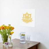 Gold Lotus Flower Folie Art afdrukken (Laag (Keuken))