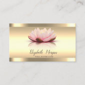 Gold Lotus Flower Gold Stripes Yoga Instructor Visitekaartje (Voorkant)