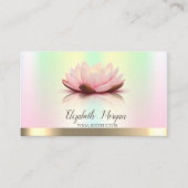 Gold Lotus Flower Iridescent Yoga Instructor Visitekaartje (Voorkant)