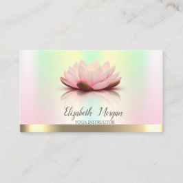 Gold Lotus Flower Iridescent Yoga Instructor Visitekaartje