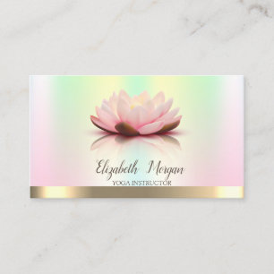 Gold Lotus Flower Iridescent Yoga Instructor Visitekaartje