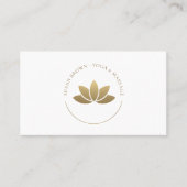 Gold Lotus Flower Logo Visitekaartje (Voorkant)