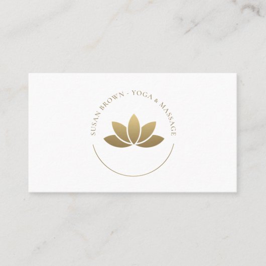 Gold Lotus Flower Logo Visitekaartje (Voorkant)