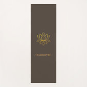 Gold lotus flower name brown yogamat (Voorkant)