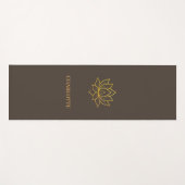 Gold lotus flower name brown yogamat (Voorkant (horizontaal))