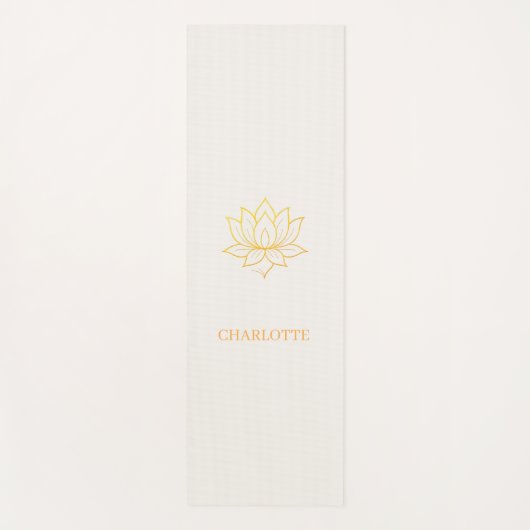 Gold lotus flower name ivory yogamat (Voorkant)