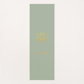 Gold lotus flower name sage green yogamat (Voorkant)