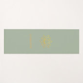 Gold lotus flower name sage green yogamat (Voorkant (horizontaal))