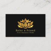 Gold Lotus Flower Referral Kaart (Voorkant)