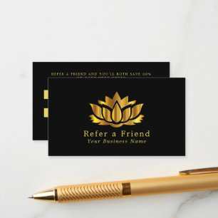 Gold Lotus Flower Referral Kaart